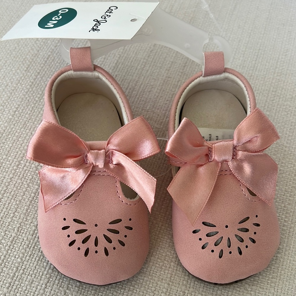 Cat and Jack Pink Baby shoes- brand new!